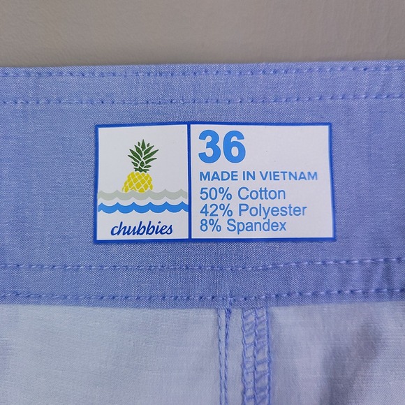 Chubbies Swim Trunks Shorts Mens 36 Blue Parrot Bird Floral Board Shorts Stretch - Picture 3 of 8